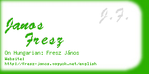 janos fresz business card